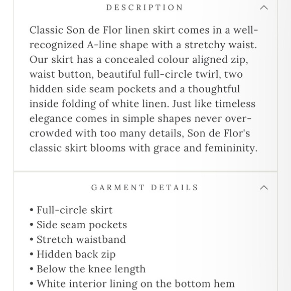 NWOT Son de Flor Linen Classic Skirt Rosemary Green S - Picture 9 of 10